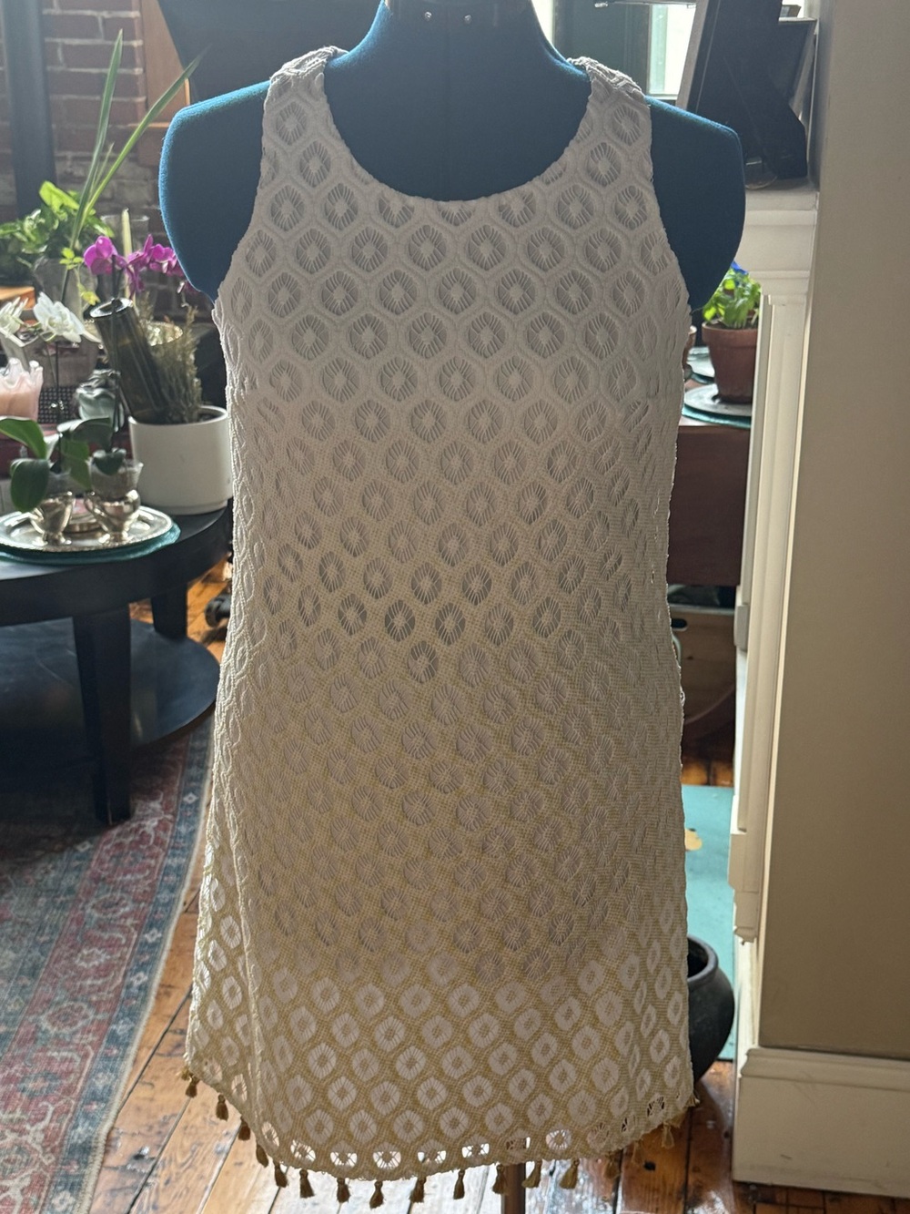 Lilly Pulitzer ‘Marquette’ Shift Dress — Resort White Island Time Lace, Sz S.